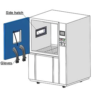 Dengan sarung tangan dan desain lubang